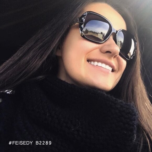 Women's Gray Crystal Square Sunglasses Sparkling Composite Shiny Frame Design - Picture 7 of 9